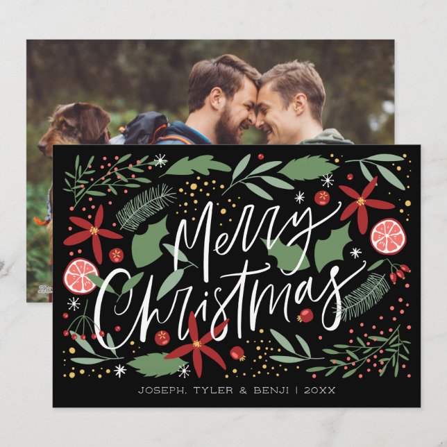 Merry Christmas | LGBT Holiday Photo Card (Front/Back)