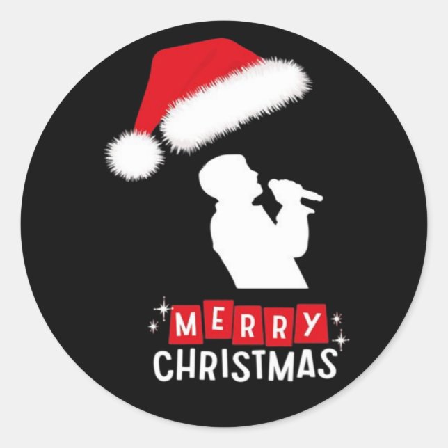 Merry Christmas Library Tree Classic Round Sticker (Front)