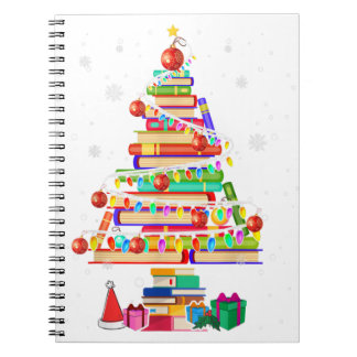 Merry christmas library tree cute book lover libra