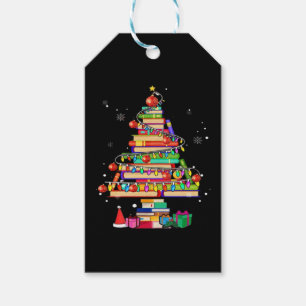 Merry Christmas Library Tree Gift Tags