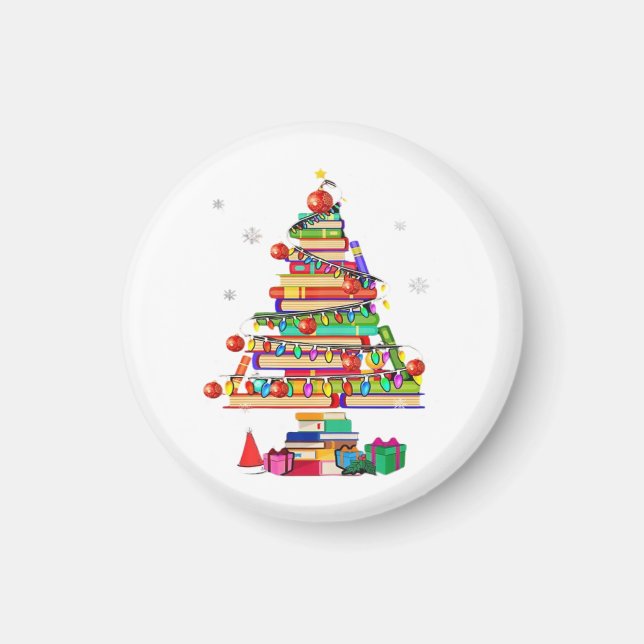 Merry Christmas Library Tree Magnet (Front)
