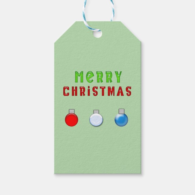 Merry Christmas light green  Gift Tags (Front)