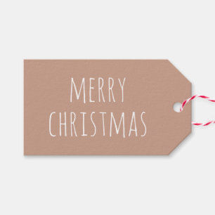 Merry Christmas Light Terracotta Cute Minimalist Gift Tags