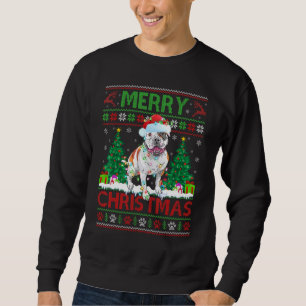Merry Christmas Lighting Ugly American Bulldog Chr Sweatshirt