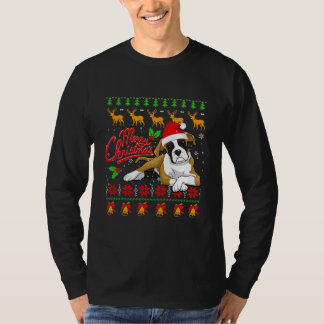 Merry Christmas Lighting Ugly Boxer Christmas  T-Shirt