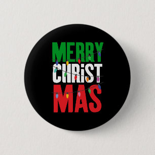 Merry Christmas Lights 6 Cm Round Badge