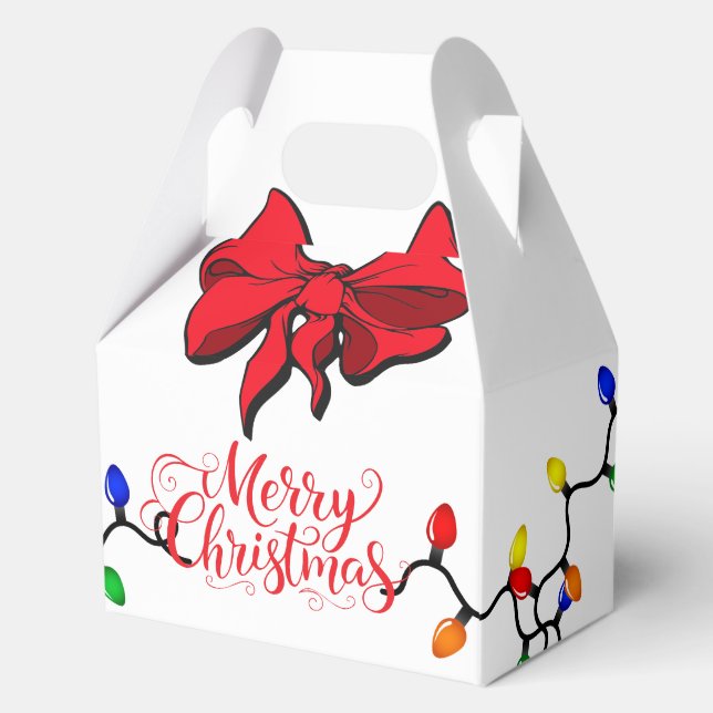Merry Christmas Lights Gift Favor Favour Box (Front)