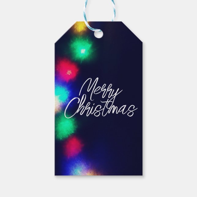 Merry Christmas Lights Gift Tags (Front)