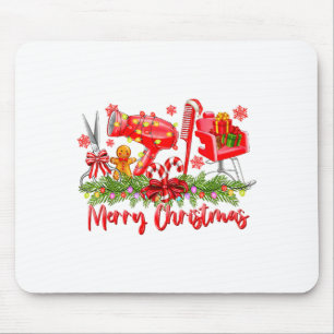 Merry Christmas Lights Hairstylist Tool Hairdresse Mouse Pad