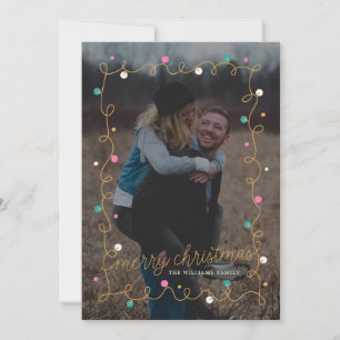 Merry Christmas Lights Holiday Photo Cards