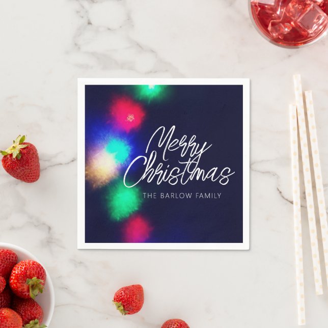 Merry Christmas Lights Napkin (Insitu)