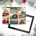 Merry Christmas Lights on Chalkboard photo collage<br><div class="desc">This fun 5-photo card features the text "Merry & Bright Christmas" with space for 5 photos on the front all on a chalkboard background! The matching collection of products is available in our shop! Contact us if you would like this design modified for your specific number of photos or if...</div>