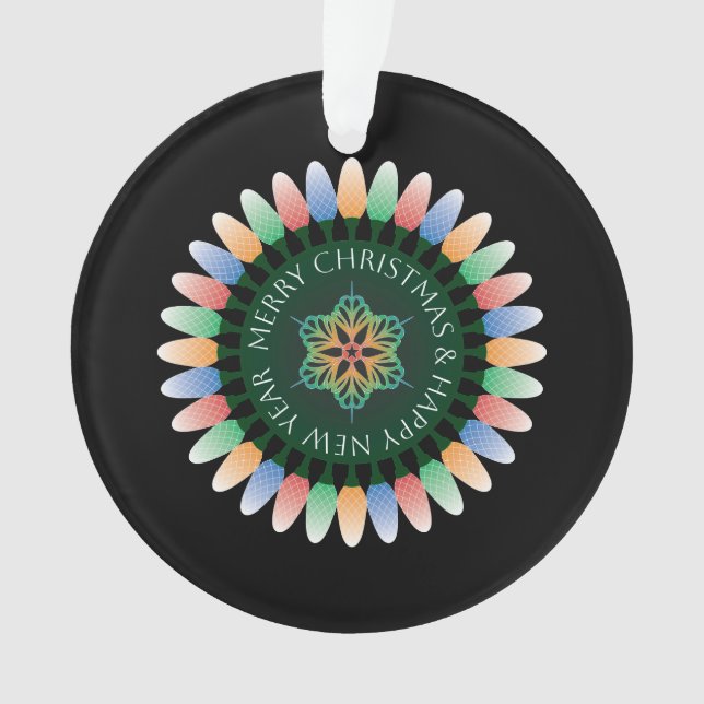 Merry Christmas Lights Ornament (Front)