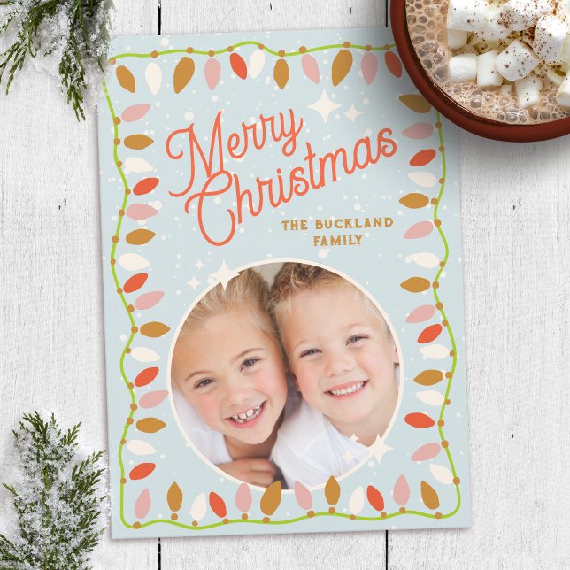 Merry Christmas  Lights Photo Card One Picture (Creator Uploaded)