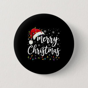 Merry Christmas Lights Red Santa Hat Xmas Family M 6 Cm Round Badge