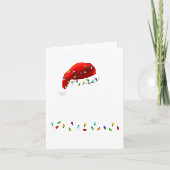 Merry Christmas Lights Red Santa Hat Xmas Family M Card (Front)