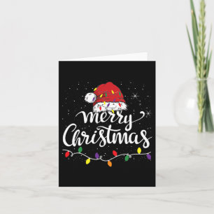 Merry Christmas Lights Red Santa Hat Xmas Family M Card