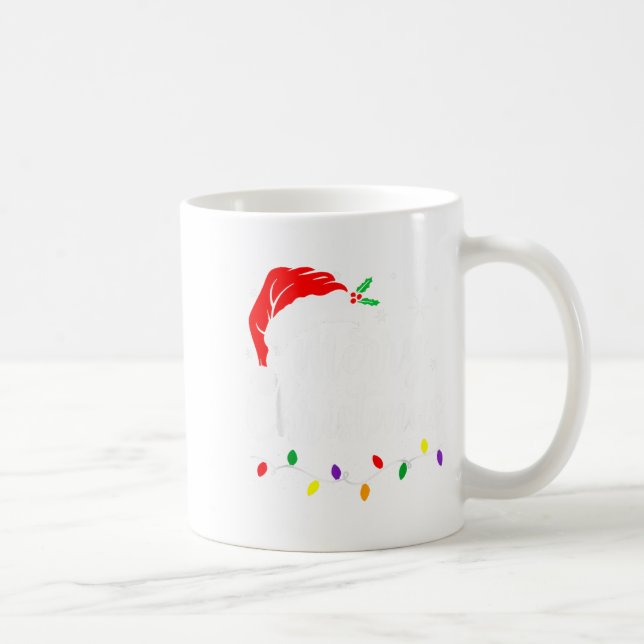 Merry Christmas Lights Red Santa Hat Xmas Family M Coffee Mug (Right)