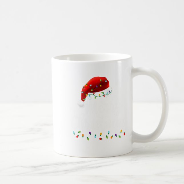 Merry Christmas Lights Red Santa Hat Xmas Family M Coffee Mug (Right)