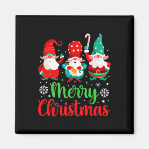 Merry Christmas Lights Red Santa Hat Xmas Family M Magnet