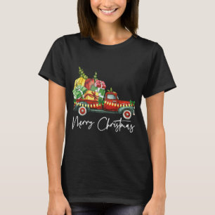 Merry Christmas Lights Red Truck Tree Family Match T-Shirt
