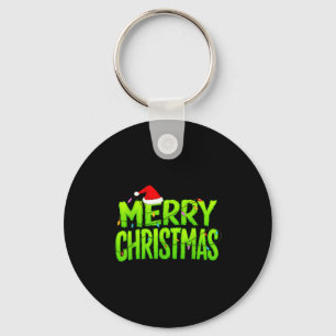 Merry Christmas Lights Santa Hat Pajamas Xmas Humo Key Ring
