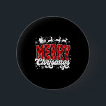 Merry Christmas Lights Santa Hat Xmas Family Match 6 Cm Round Badge<br><div class="desc">Merry Christmas Lights Santa Hat Xmas Family Matching Pajama</div>