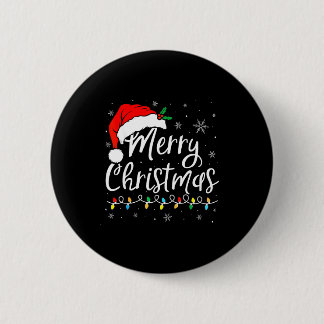 Merry Christmas Lights Santa Hat Xmas Family Match 6 Cm Round Badge
