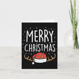 Merry Christmas Lights Santa Hat Xmas Family Men W Card
