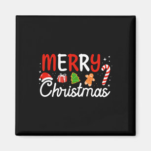 Merry Christmas Lights Santa Hat Xmas Family Men W Magnet