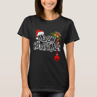 Merry Christmas Lights Santa Hat Xmas Family Men W T-Shirt
