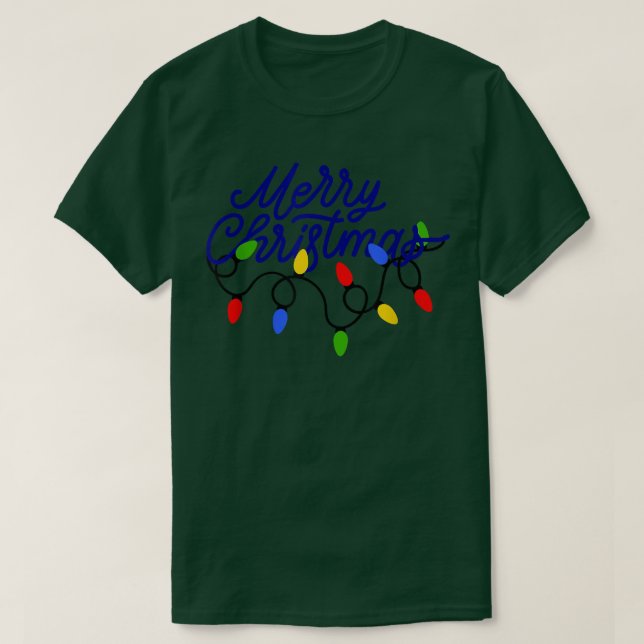 Merry Christmas Lights  T-Shirt (Design Front)