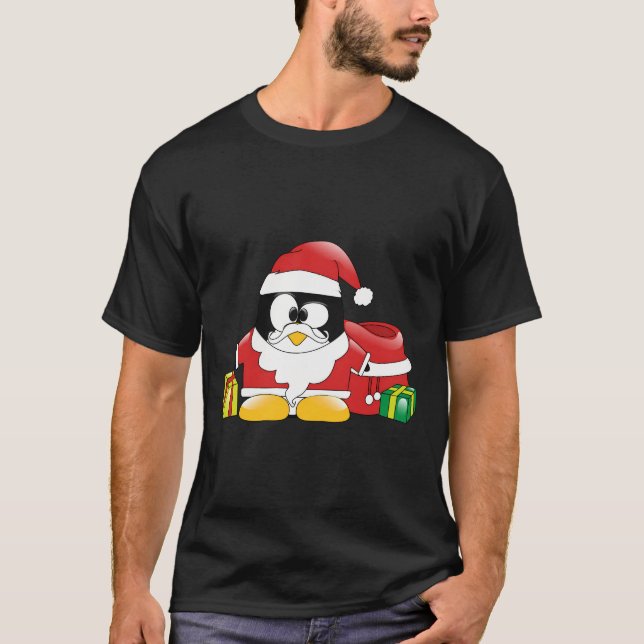 Merry Christmas Linux Santa T-Shirt (Front)