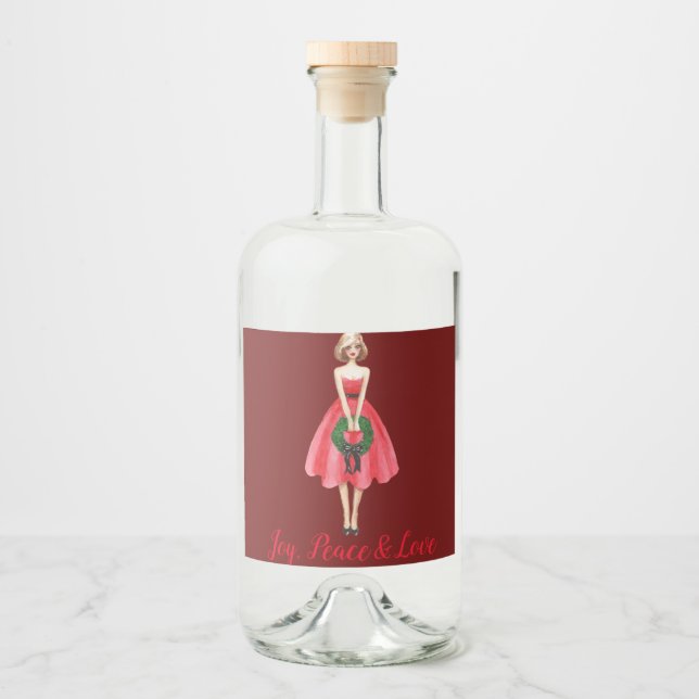 Merry Christmas  Liquor Labels (Front)