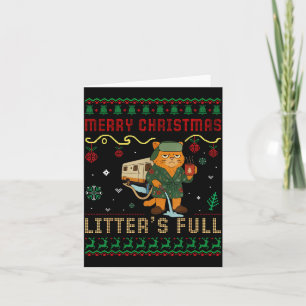 Merry Christmas Litter’s Full Funny Cat Xmas Ugly  Card
