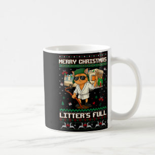 Merry Christmas Litter's Full Funny Cat Ugly Xmas  Coffee Mug