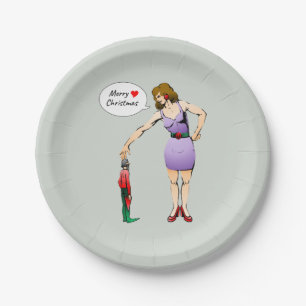 Merry Christmas Little Elf Paper Plate