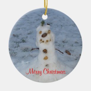 Merry Christmas Little Snowman Ornament CUSTOMIZE