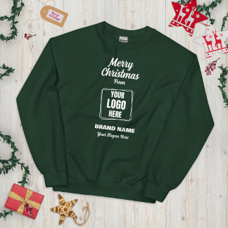 Merry Christmas Logo Brand Name Slogan Staff Gift Sweatshirt