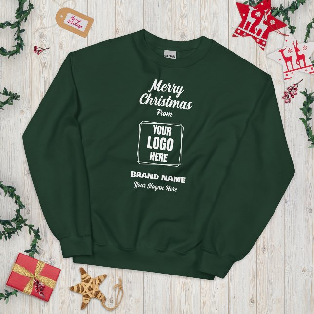 Merry Christmas Logo Brand Name Slogan Staff Gift Sweatshirt (Creator Uploaded)