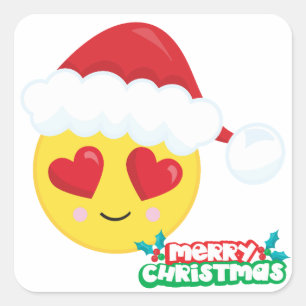 Merry Christmas Love Emoji Square Sticker