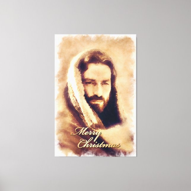 Merry Christmas Love Jesus Wrapped Canvas (Front)