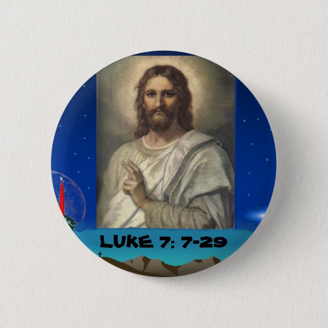 merry christmas, LUKE 7: 7-29 6 Cm Round Badge (Front)