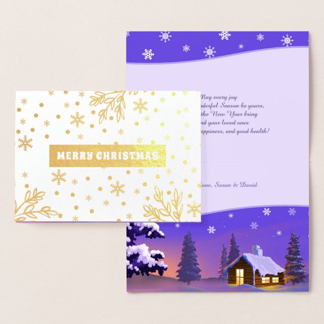 Merry Christmas. Luxury Real Foil Cards (Display)