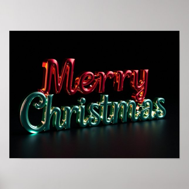 Merry Christmas Luxury Typography Poster Paper H05 (Front)