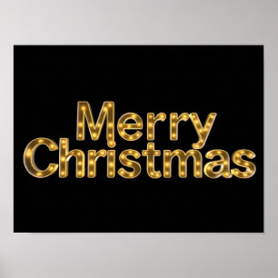 Merry Christmas Luxury Typography Poster Paper H10