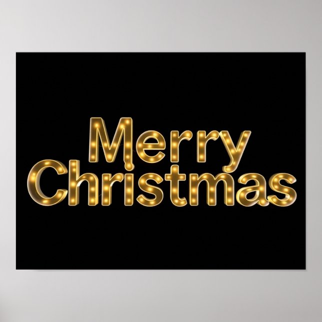 Merry Christmas Luxury Typography Poster Paper H10 (Front)