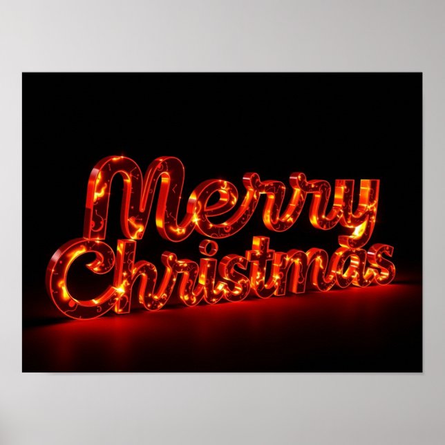 Merry Christmas Luxury Typography Poster Paper H17 (Front)
