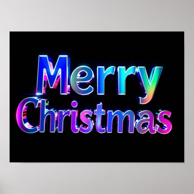 Merry Christmas Luxury Typography Poster Paper H25 (Front)