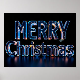Merry Christmas Luxury Typography Poster Paper H26